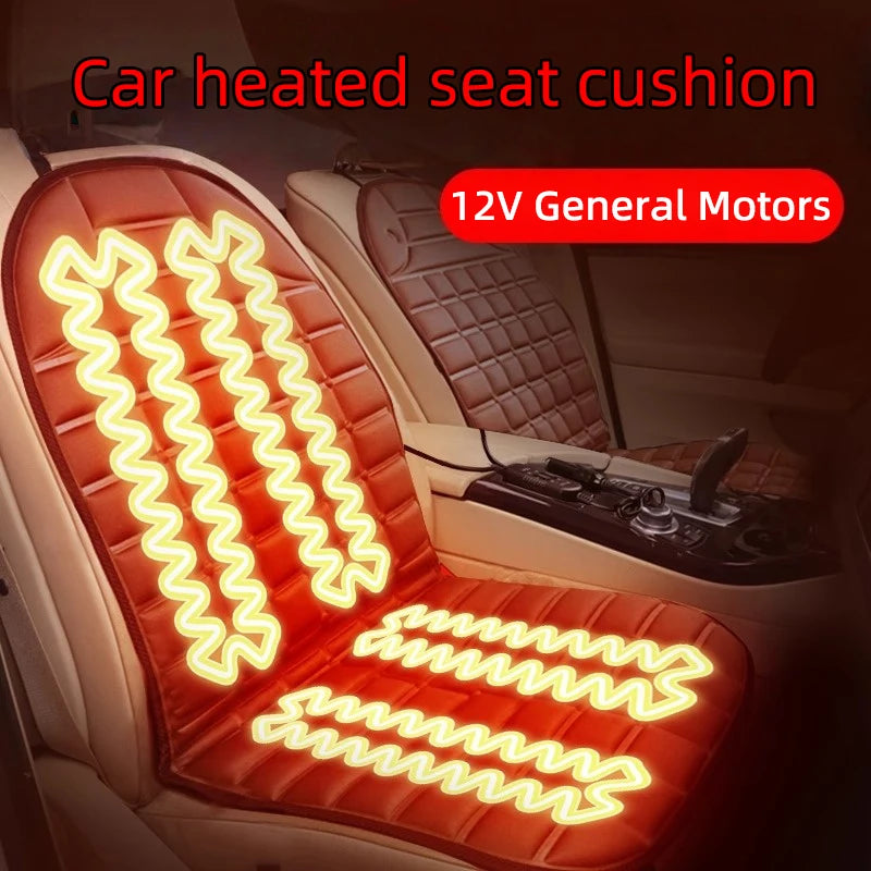 12V Heated Car Seat Cushion, Quick Heating Electric Seat Warmer Pad, 37 x 18 in (94 x 46.5 cm), Gray or Black