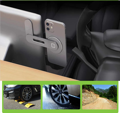 Foldaway Magnetic Phone Mount for Tesla Model 3 and Model Y, Aluminum Alloy Holder with 90-Degree Rotation, 15W Wireless Charging Option
