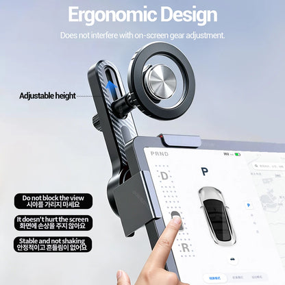 Dashboard Phone Mount for Tesla Model 3 Highland 2024-2025 and Model Y Juniper 2025, Base with Magnetic Holder, Black or Clear Black