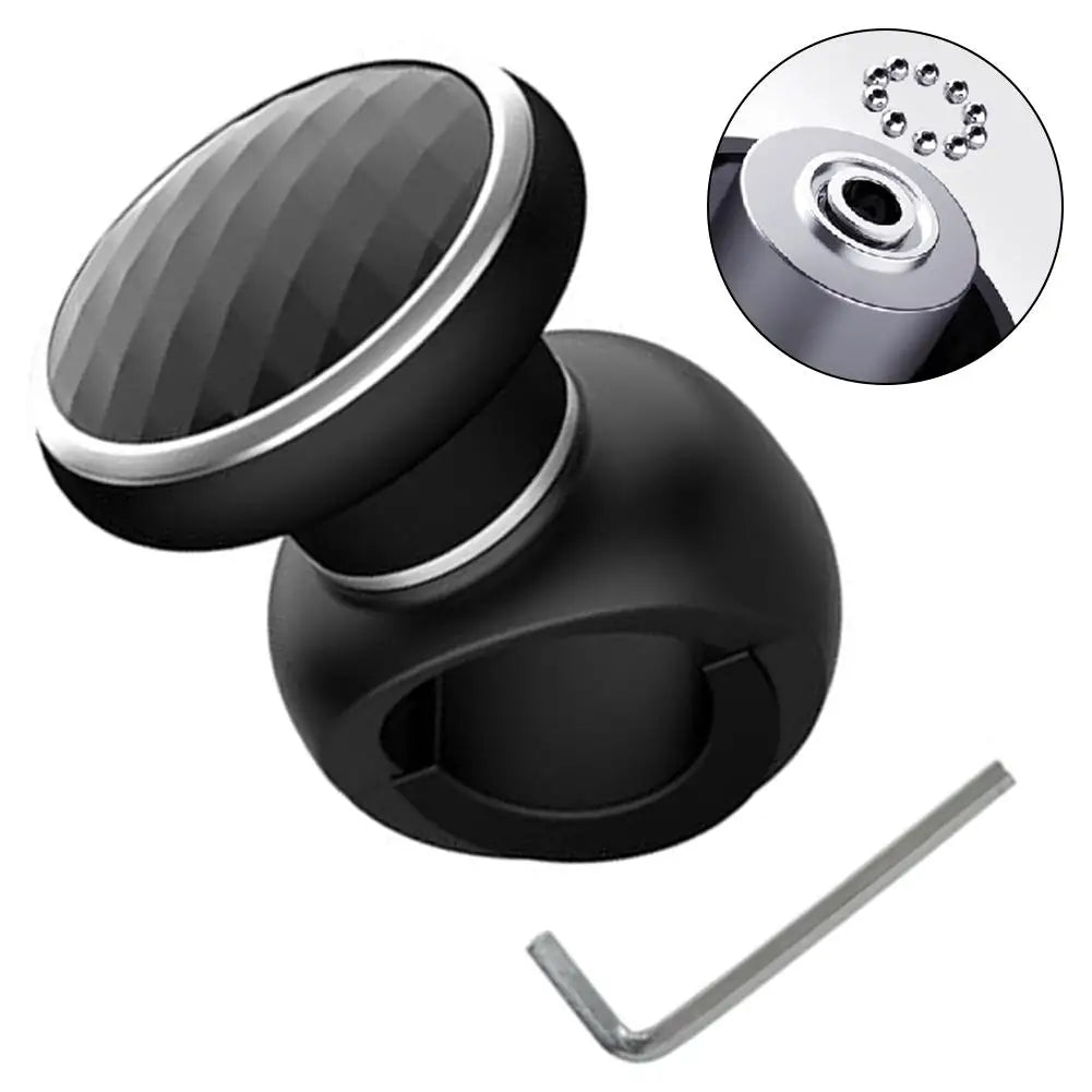 Steering Wheel Spinner Knob with Diamond Texture Grip, 360 Degree Rotation for Easier Parking, Wrench Included, Universal Fit