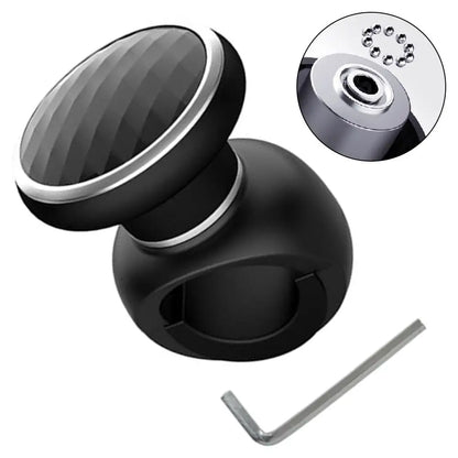 Steering Wheel Spinner Knob with Diamond Texture Grip, 360 Degree Rotation for Easier Parking, Wrench Included, Universal Fit