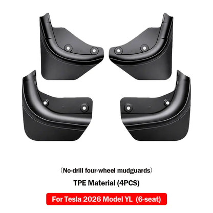TPE Mud Flaps for Tesla Model Y 2020-2024, Juniper 2025-2026 and 6-Seat Model Y L, Plus Model 3 2019-2023 and Highland 2024-2025