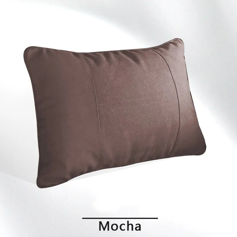 Faux Suede Car Headrest Neck Pillow, Soft Neck Support Cushion with Elastic Back for Front and Rear Seats, 18 Styles