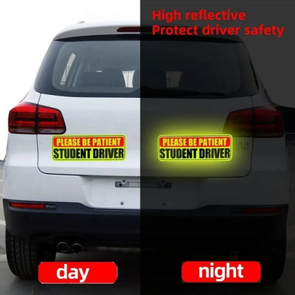 Student Driver Car Magnet, Reflective Bumper Sign for New Drivers, 10 x 3.5 Inch, Removable