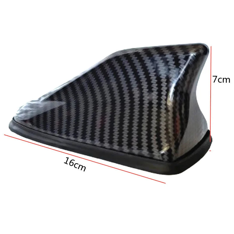 Universal Shark Fin Roof Antenna with Built-In AM/FM Cable, No Drilling Install, Carbon Fiber Look and Solid Colors