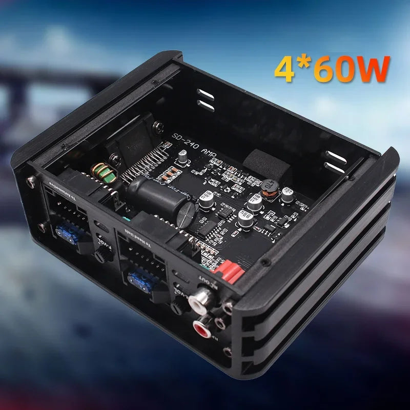 Inside view of the 4 x 60W car amplifier circuit board