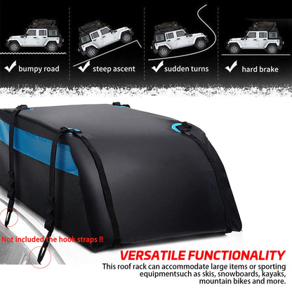 Rooftop Cargo Carrier Bag, 52 x 38 x 18 in Waterproof PVC Coated 420D or 600D Roof Bag for SUVs, Straps Not Included