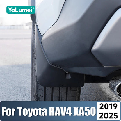 Mud Flaps for Toyota RAV4 2019-2025 (XA50) Including Hybrid, Set of 4 Black ABS Splash Guards