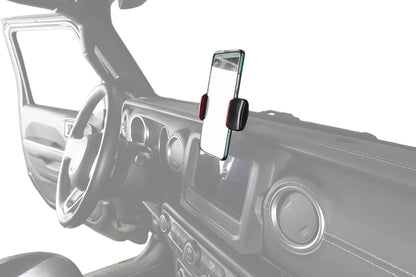 Dashboard Phone Mount for Jeep Wrangler 2018-2023 (JL), Lightweight ABS Holder, Screw-On Install Without Drilling, Red or Black