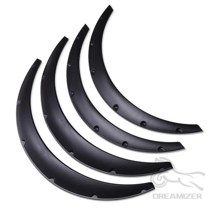 Set of 4 matte black universal fender flares