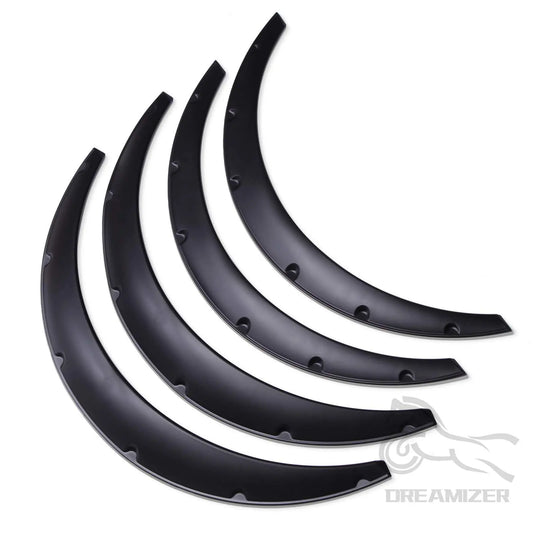 Set of 4 matte black universal fender flares