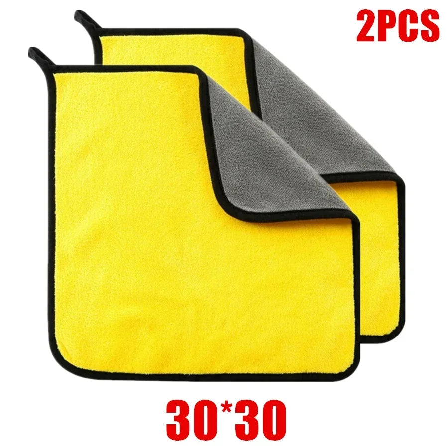 Microfiber Car Drying Towels, Thick Double Layer Cleaning Cloths, 12 x 12 or 12 x 24 Inch, 1 to 10 Pack