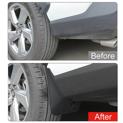 Black Plastic Mud Flaps for Toyota RAV4 and RAV4 Hybrid 2019-2023 (XA50), Splash Guards for the Wheel Arches