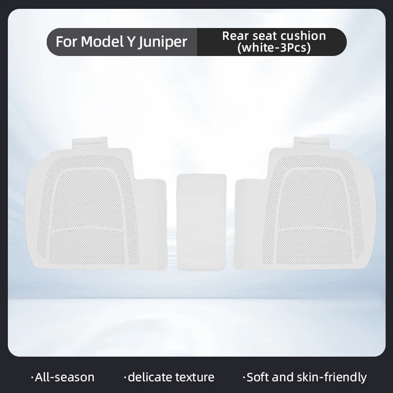PU Leather Seat Cushions for Tesla Model Y Juniper and Model 3 Highland, Front or Rear Seat and Backrest Pads, Black or White
