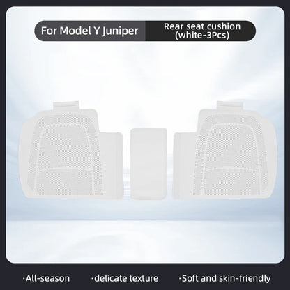 PU Leather Seat Cushions for Tesla Model Y Juniper and Model 3 Highland, Front or Rear Seat and Backrest Pads, Black or White