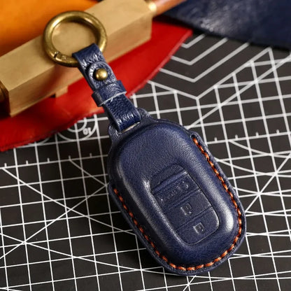 Key Fob Cover for Honda Civic 11th Gen Smart Keys, Stitched Leather Key Case with Buckle, 3 or 4-Button, 4 Colors