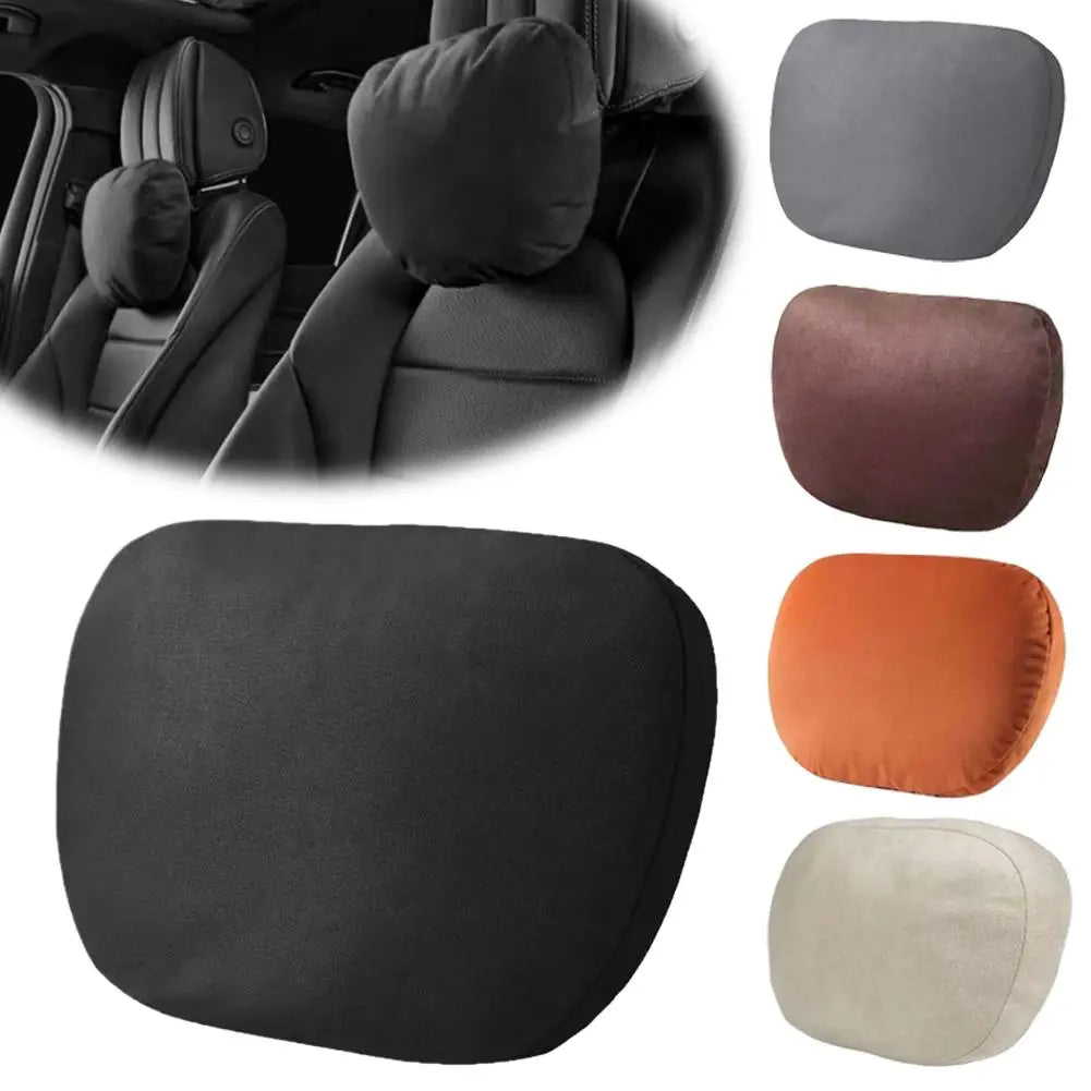 Faux Suede Car Headrest Pillow with Memory Foam, Universal Neck Rest Cushion for Car Seats, 11.8 x 8.7 Inch, 5 Styles
