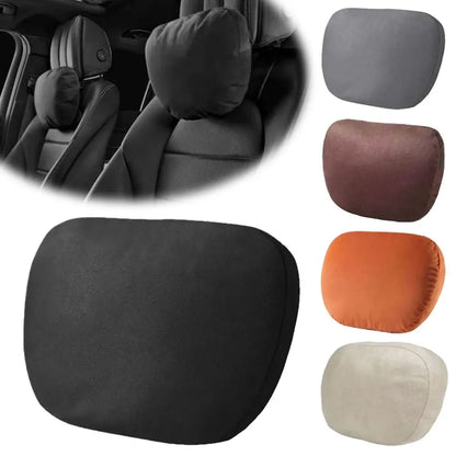Faux Suede Car Headrest Pillow with Memory Foam, Universal Neck Rest Cushion for Car Seats, 11.8 x 8.7 Inch, 5 Styles