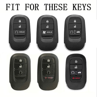 Key Fob Cover for Honda Civic 11th Gen Keyless Fobs, Full-Wrap Clear TPU Case for 3, 4 and 5-Button Keys, Clear or Clear Black