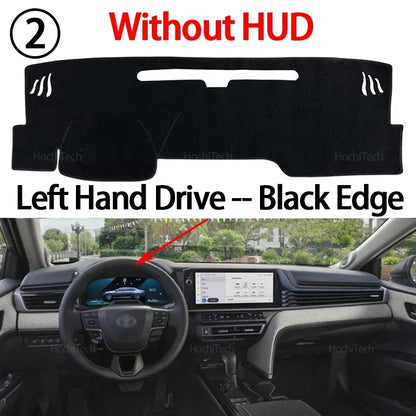 Black Dash Mat for Toyota Camry 2025-2027 (XV80) North America Version, Non-Slip Carpet Dashboard Cover, HUD or Non-HUD