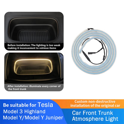 Frunk Light Strip for Tesla Model 3 Highland 2024, Model Y 2021-2024 and Model Y Juniper 2025, LED Front Trunk Lighting