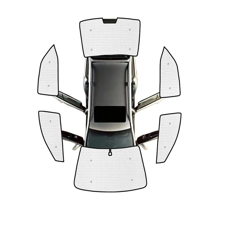 Full Coverage Privacy Sun Shades for Toyota Camry 2025-2026 (XV80), Silver and Black PVC Window Shades, All Windows or Partial Sets