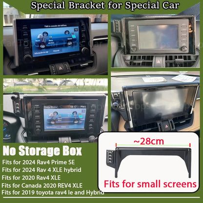 Phone Mount for Toyota RAV4 2019-2022 (XA50), Fixed Screen Bracket with Gravity Phone Holder, for Small Screen Models