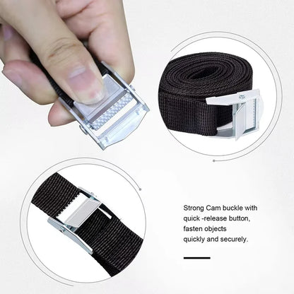 Opening the metal cam buckle to release the strap