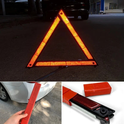 Folding Reflective Warning Triangle, Emergency Roadside Safety Sign for Breakdowns, Folds Flat into Its Box