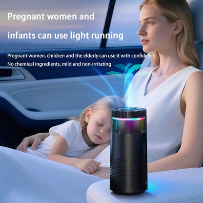 Negative Ion Car Air Purifier with Ambient Light, Battery Powered Unit for Car or Home Use, Black or White