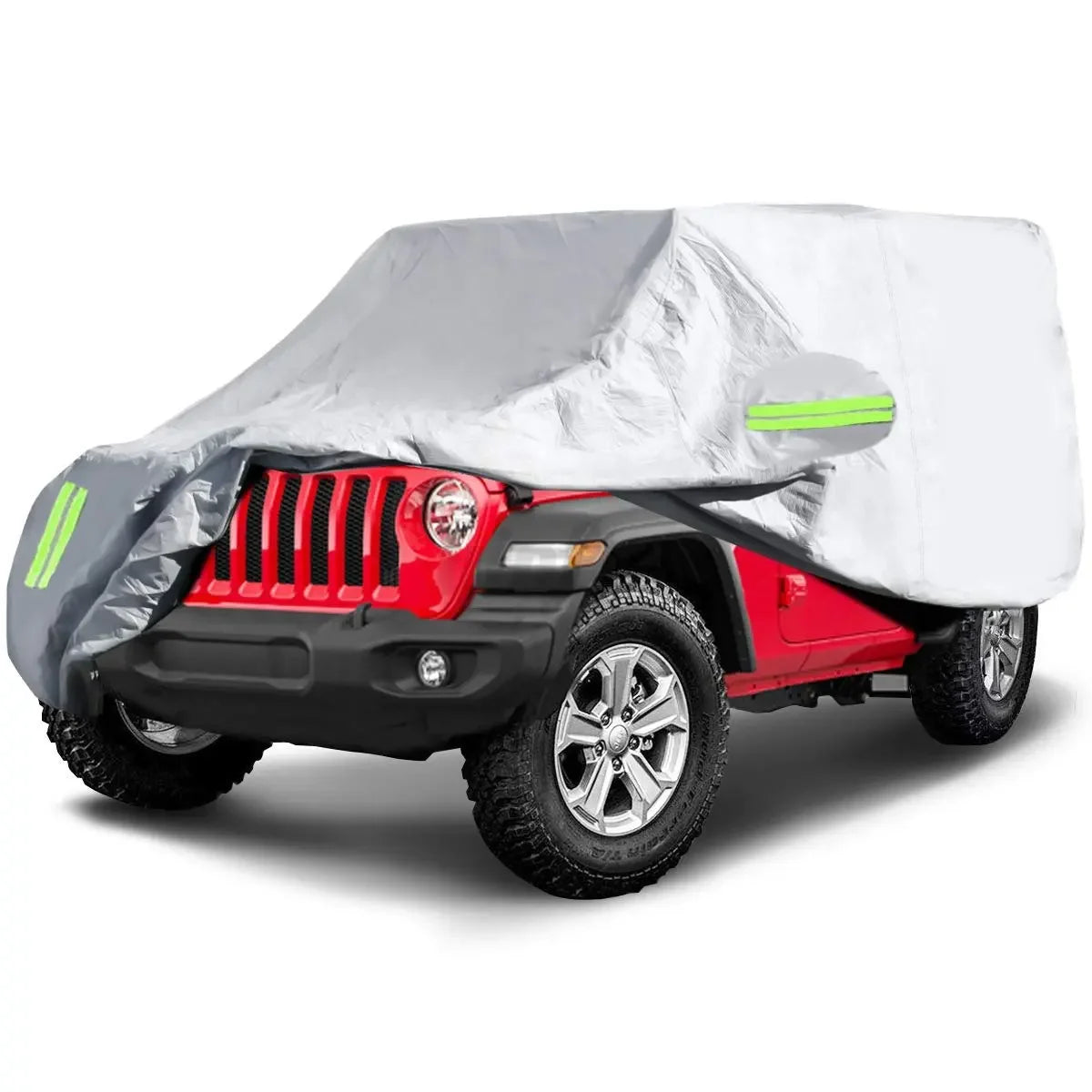 Full Car Cover for Jeep Wrangler JL 2018-2019, JK, TJ, YJ and CJ, Silver or Black 190T Polyester, Choose 2-Door or 4-Door Size