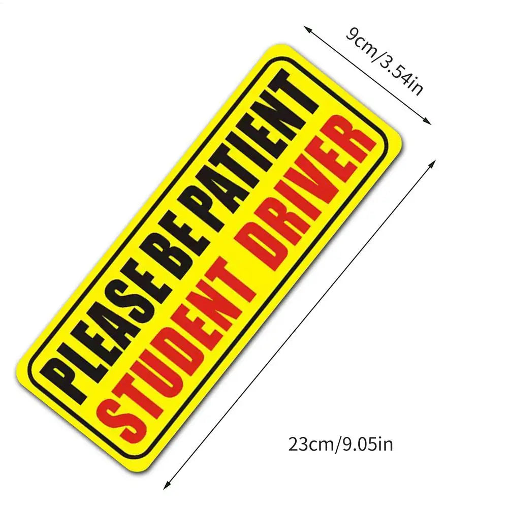 Reflective Student Driver Car Magnet, Please Be Patient New Driver Sign, Strong Removable Magnet, 3 Designs