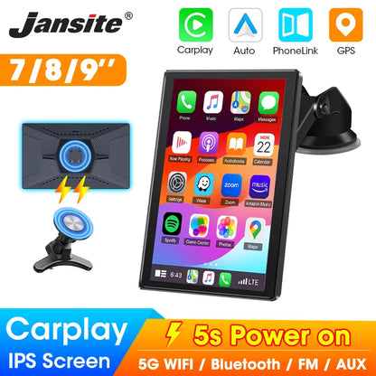 Portable CarPlay screen with brand logo