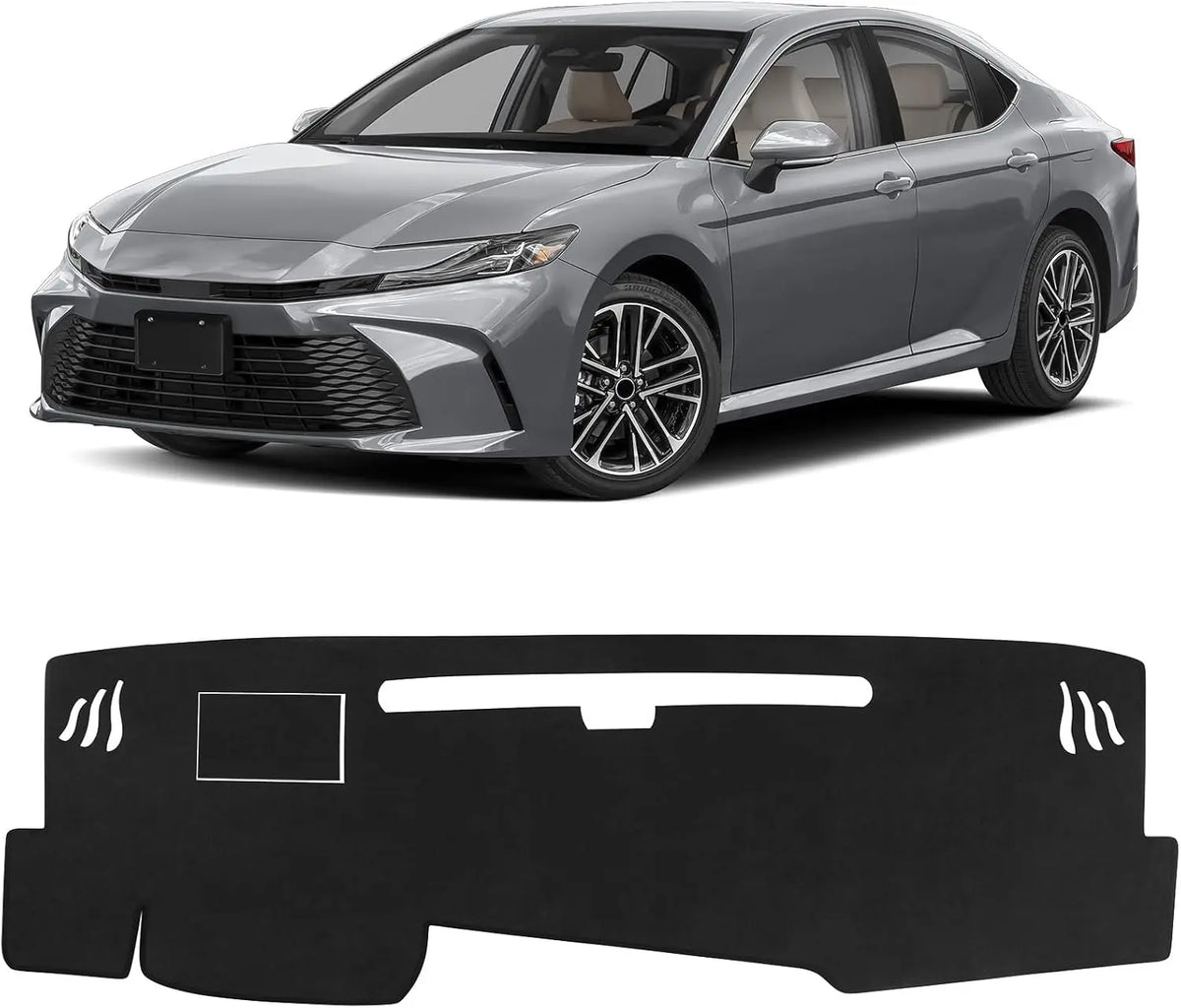 Flannel Dashboard Cover for Toyota Camry 2025-2026, Dash Mat with Non-Slip Silicone Backing and Cutouts for Vents and Sensors