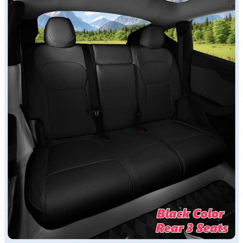 Full-Wrap Seat Covers for Tesla Model Y Juniper and Model 3 Highland 2024-2026, Front or Rear Half Set with Armrest Cover