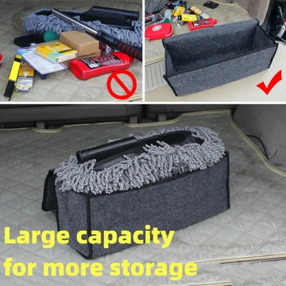 Trunk organizer holding tools and supplies