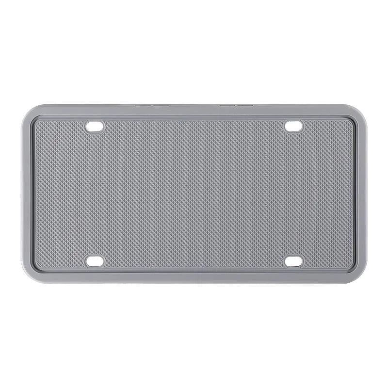 Gray silicone license plate frame