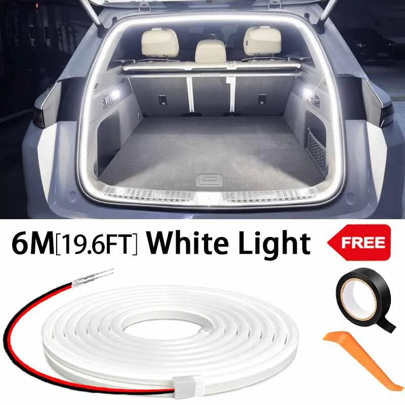 Automatic LED Trunk Light Strip, Tailgate and Frunk Light that Turns On When Opened, Flexible and Waterproof, 2, 4 or 6 m, 5 Colors