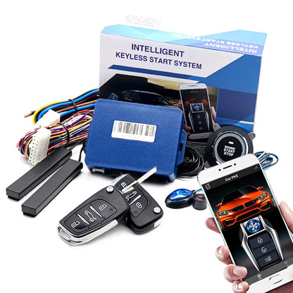 Car Alarm with Remote Start, Keyless Entry and Push Button Start, App Control on Some Models, Professional Installation Required
