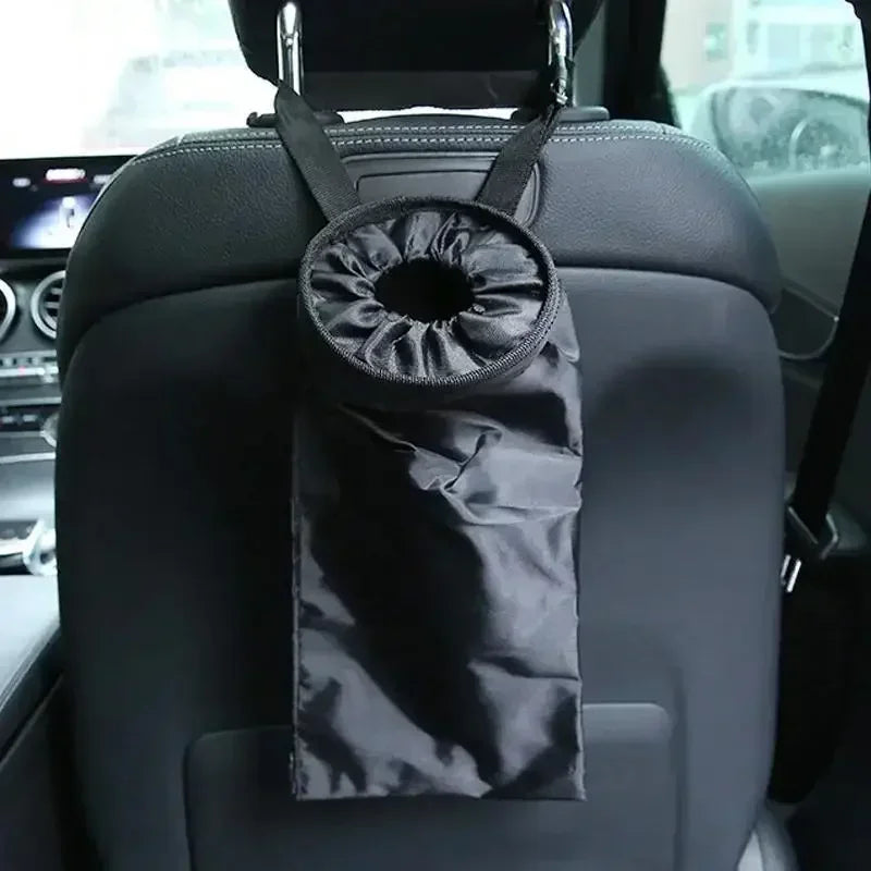 Hanging Car Trash Bag for the Headrest, Leak Resistant Oxford Cloth Litter Bin for the Back Seat, Reusable