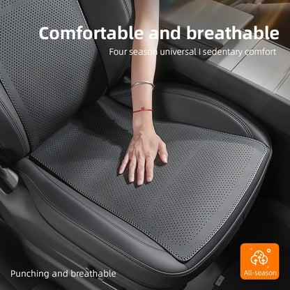 PU Leather Seat Cushions for Tesla Model Y Juniper and Model 3 Highland, Front or Rear Seat and Backrest Pads, Black or White