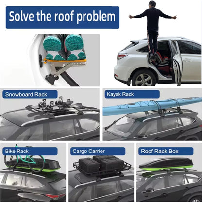 Car Door Latch Step Board for Roof Access, Foldable Aluminum Alloy Foot Pedal Hooks onto U-Shaped Door Latch, 3 Styles