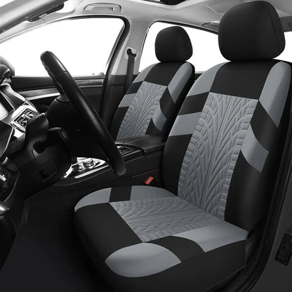 Gray seat covers installed in a car