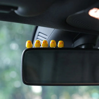 5 Cute Mini Duck Dashboard Ornaments, Resin Car Decorations for the Dashboard, Console or Desk, 2 Styles