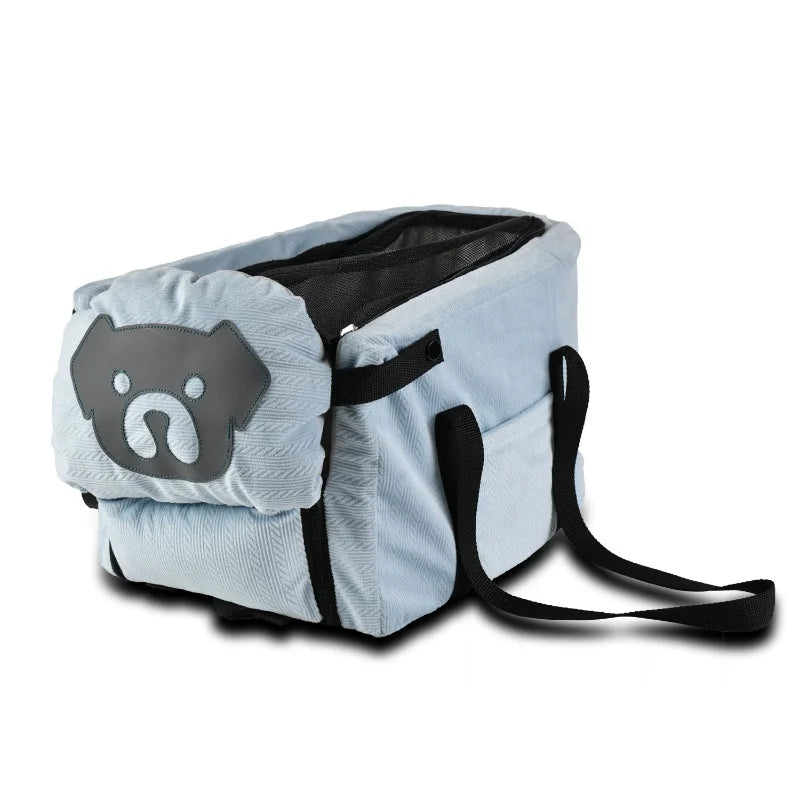 Foldable Pet Car Seat Basket and Travel Bag for Dogs and Cats, Stable Structure, Polyester, 9 Color Options
