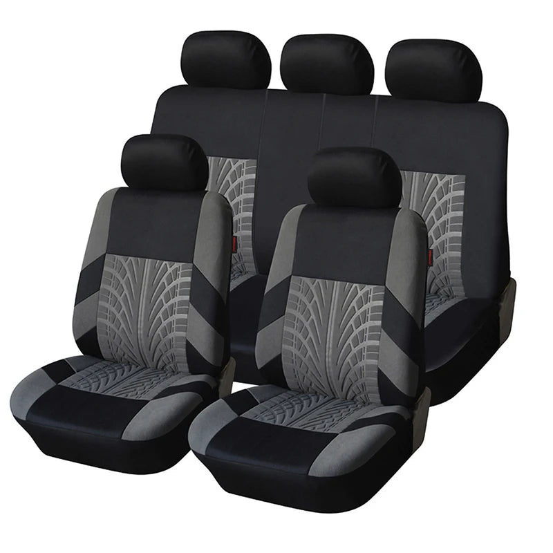 Gray full seat cover set, 9 pieces