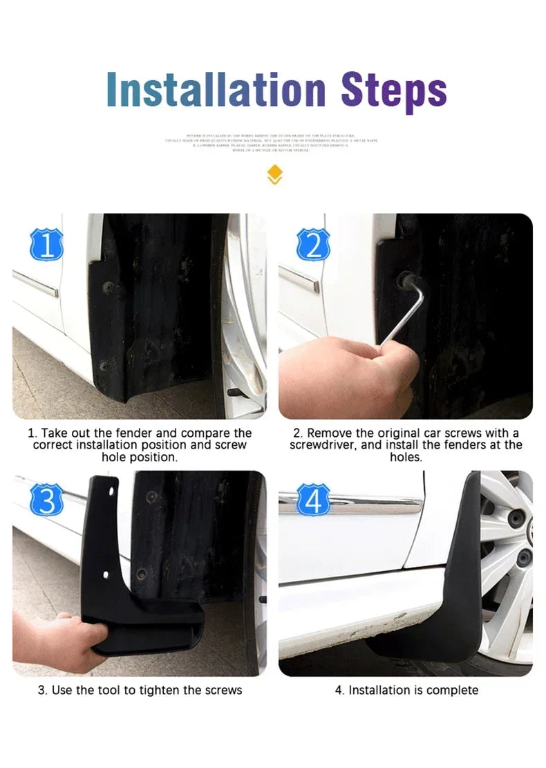 Mud Flaps for Honda Civic FL Liftback 2022-2026 (11th Gen), Set of 4 Black ABS Splash Guards, No Drilling