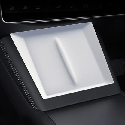 Thick Silicone Charging Pad Mat for Tesla Model 3 Highland 2024-2026 and Model Y Juniper 2025-2026, Anti-Slip Strips, 4 Colors Including Pink