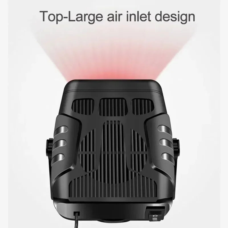 Dual Mode Portable Car Heater and Cooling Fan, 360 Degree Rotating Windshield Defroster and Defogger, 12V 120W or 24V 200W