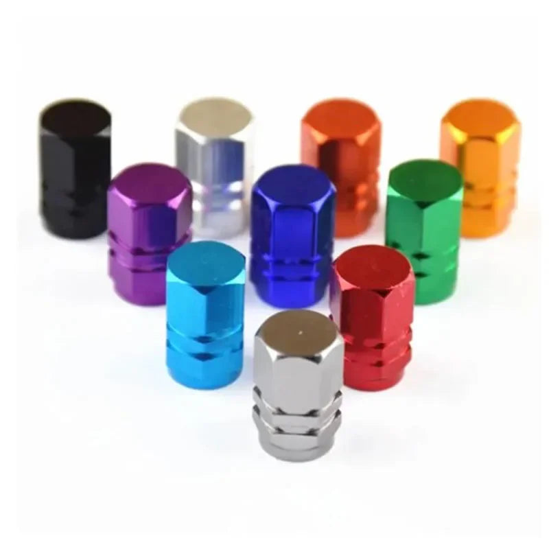 Colored Aluminum Tire Valve Stem Caps, Dustproof Wheel Caps for Cars, Motorcycles and Bikes, 4 to 20 Pack, 10 Colors or Random Mix